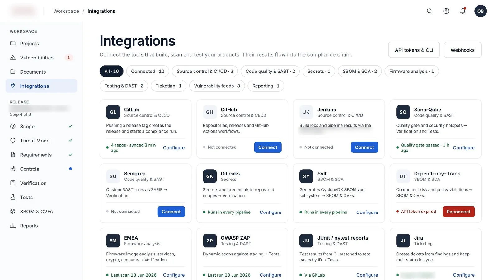 CRA-applicatie: Integraties